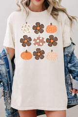 5000P-E3117 Pumpkins & Flowers Fall Plus Heavy Cotton Tee $12.75