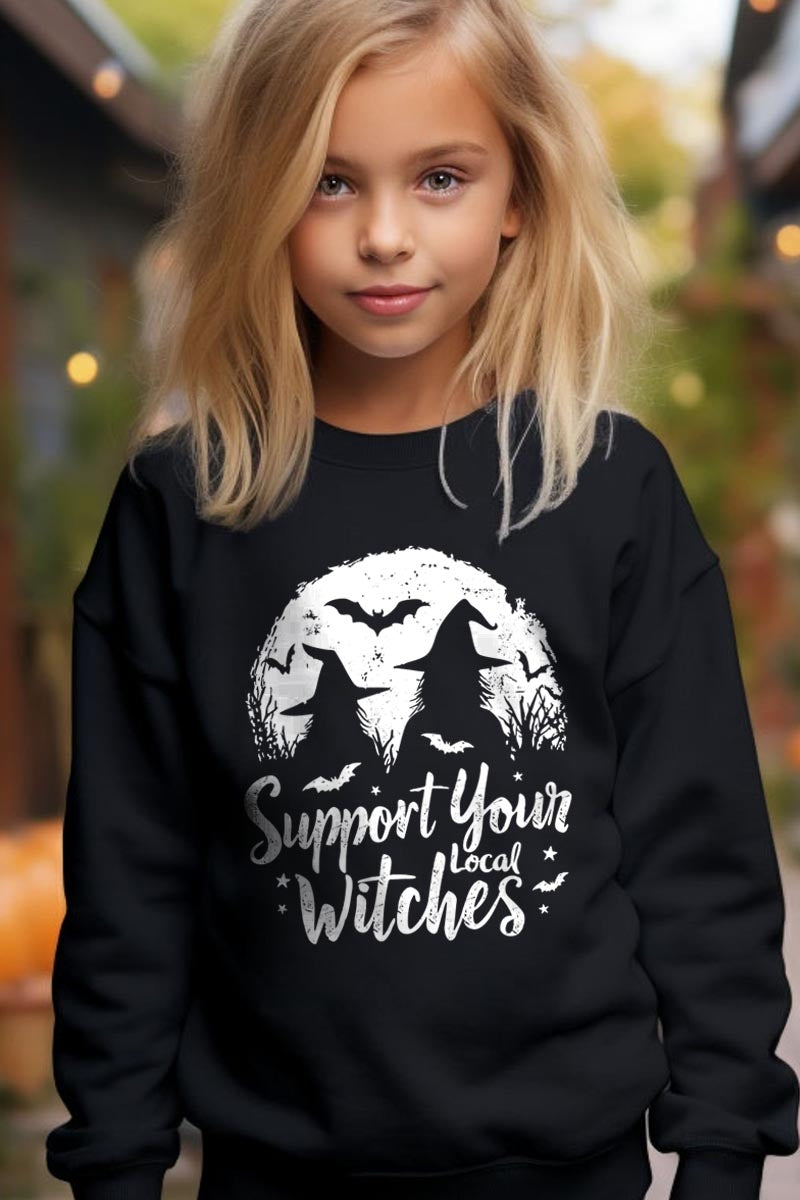 UL180B-E3161Z Local Witches Halloween Kids Graphic Sweatshirt $20