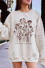UL180P-E3146 Christian Wildflower Graphic Plus Sweatshirt $25
