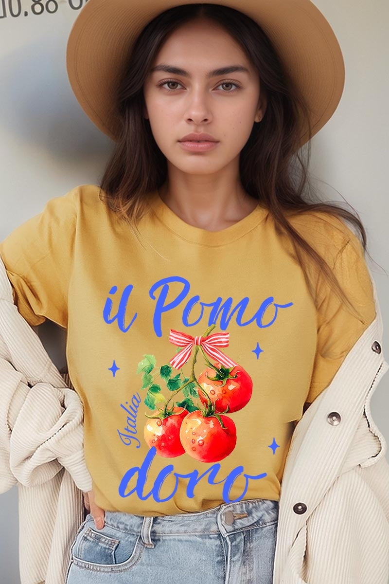 US3001P-E3070 Il Pomodoro Tomato Art Graphic Plus Tee $16