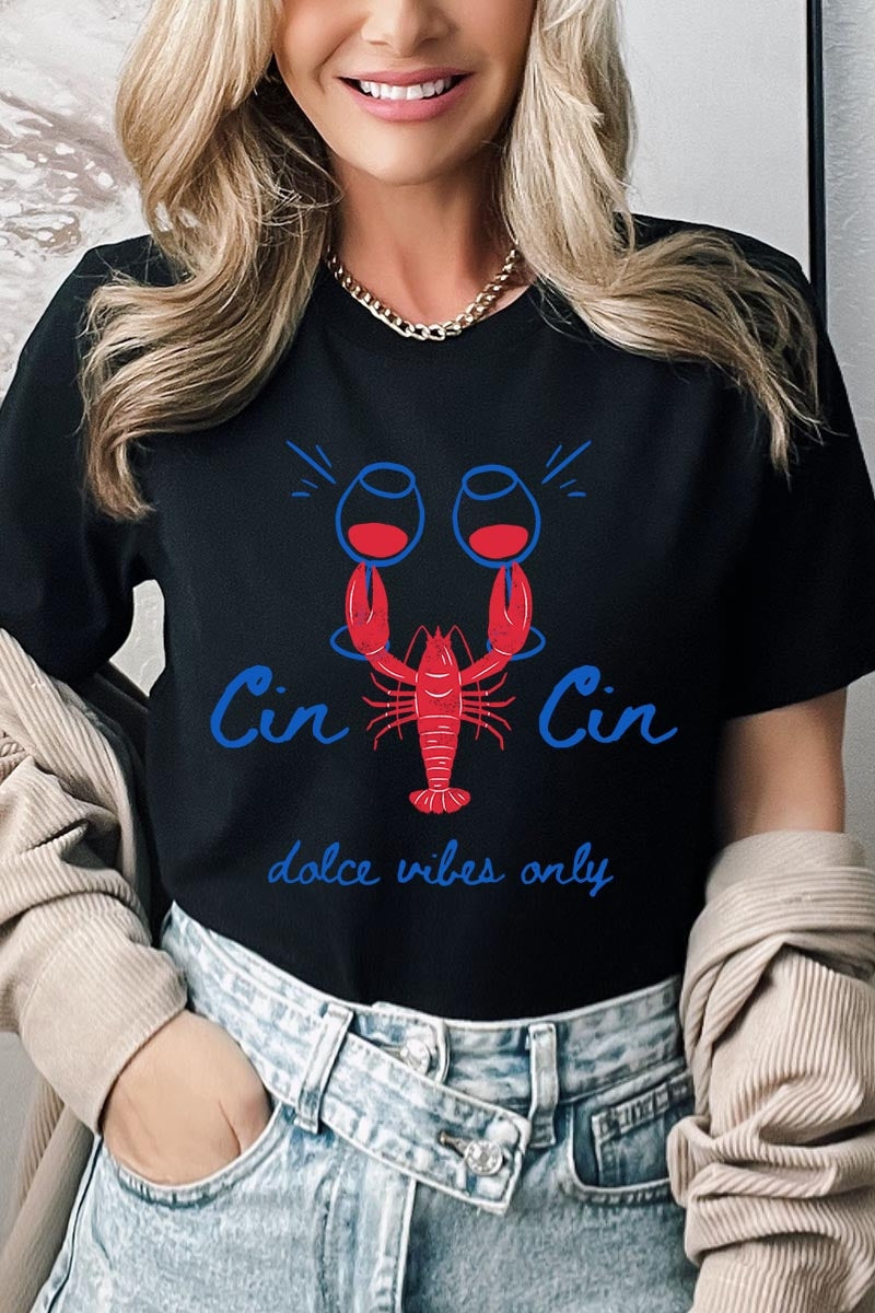 US3001-E3069 Cin Cin Lobster Celebration Graphic Tee $12.5