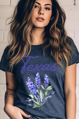 US3001-E3060 Texas Bluebonnet Graphic Tee $12.5