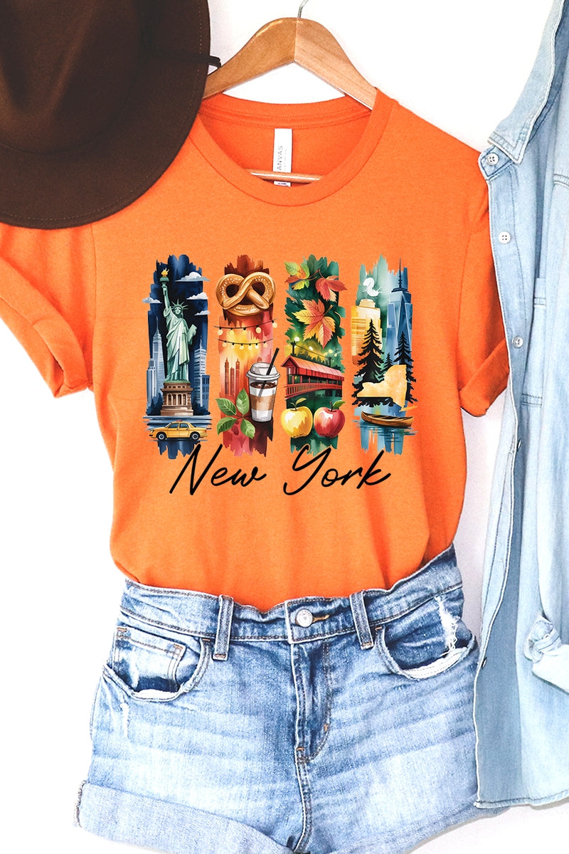 US3001-E3061NY New York State Brushstroke Graphic Tee $12.5