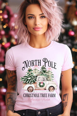US3001-E3174 North Pole Christmas Graphic Tee $12.5