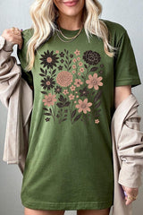 US3001P-E3178 Fall Floral Garden Graphic Plus Tee $16