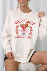 UL240-E3216 Gingerbread Martini Club Graphic Long Sleeve Tee $13.75