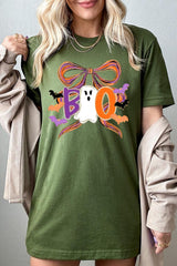 US3001-E3120 Boo Brushstroke Bow Graphic Tee $12.5