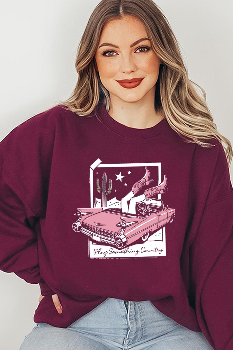 UL180P-E3098 Play Something Country Graphic Plus Sweatshirt $25