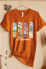 US3001-E3061AL Alabama State Brushstroke Graphic Tee $12.5