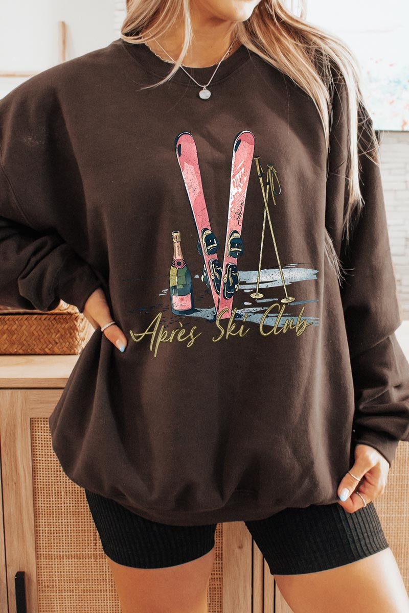 UL180-E3187 Apres Ski Club Graphic Sweatshirt $20