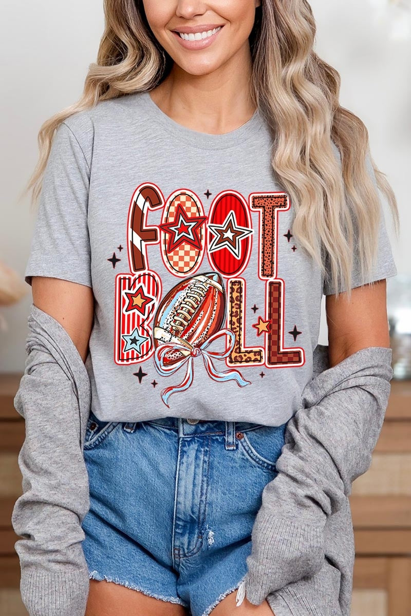 US3001-E3053 Brushstroke Football Graphic Tee $12.5