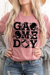 US3001-E3073 Distressed Game Day Graphic Tee $12.5