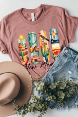 US3001-E3061NM New Mexico State Brushstroke Graphic Tee $12.5