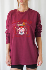 UL240P-E3216 Gingerbread Martini Club Graphic Plus Long Sleeve Tee $17