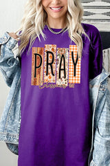 5000P-E3166 Pray Fall Christian Graphic Plus Heavy Cotton Tee $12.75