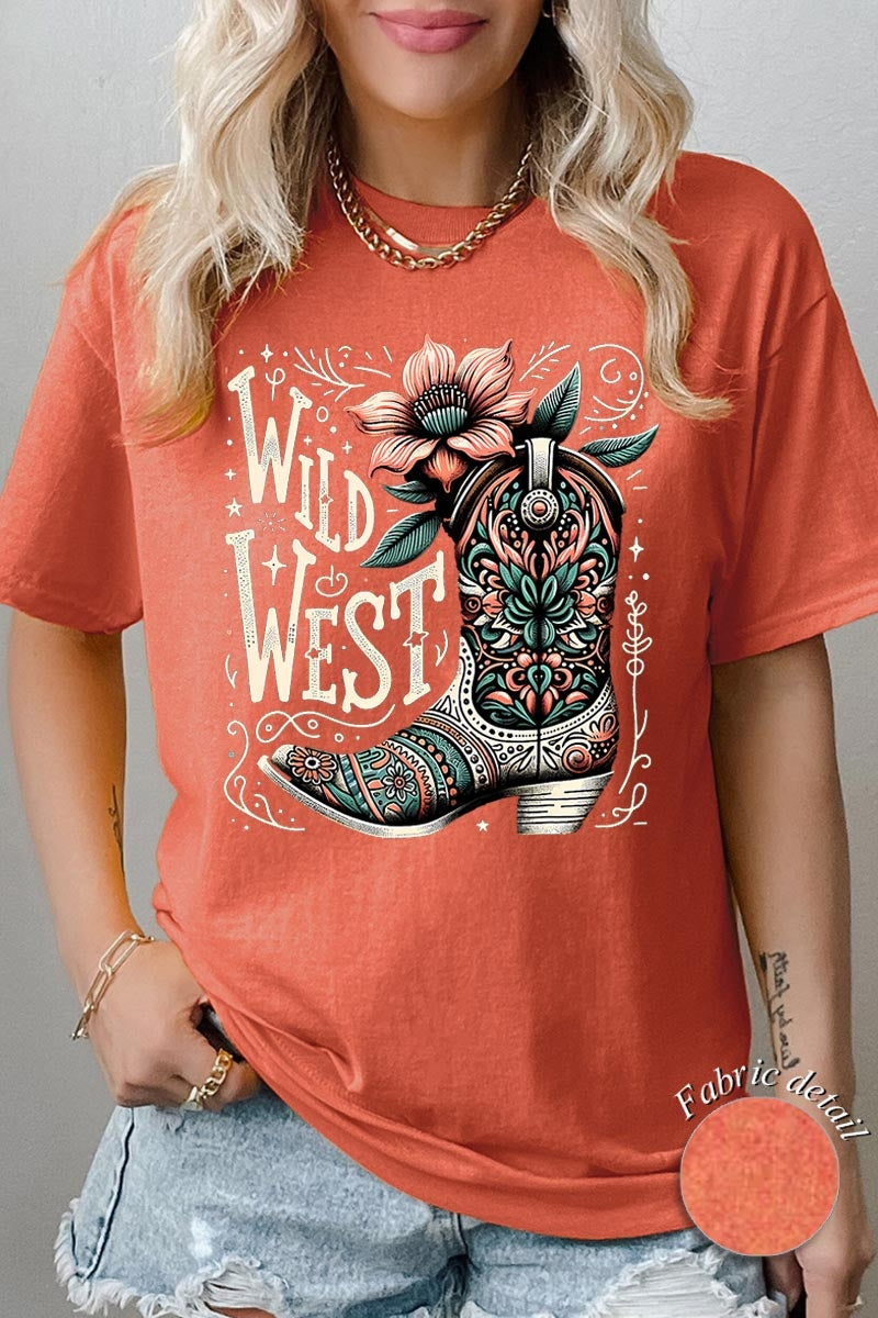 5000P-E3100 Wild West Cowgirl Boot Plus Heavy Cotton Tee $12.75