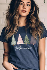 US3001-E3218 Rustic Christmas Trees Graphic Tee $12.5