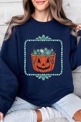 UL180-E3140 Halloween turquoise pumpkin Graphic Sweatshirt $20