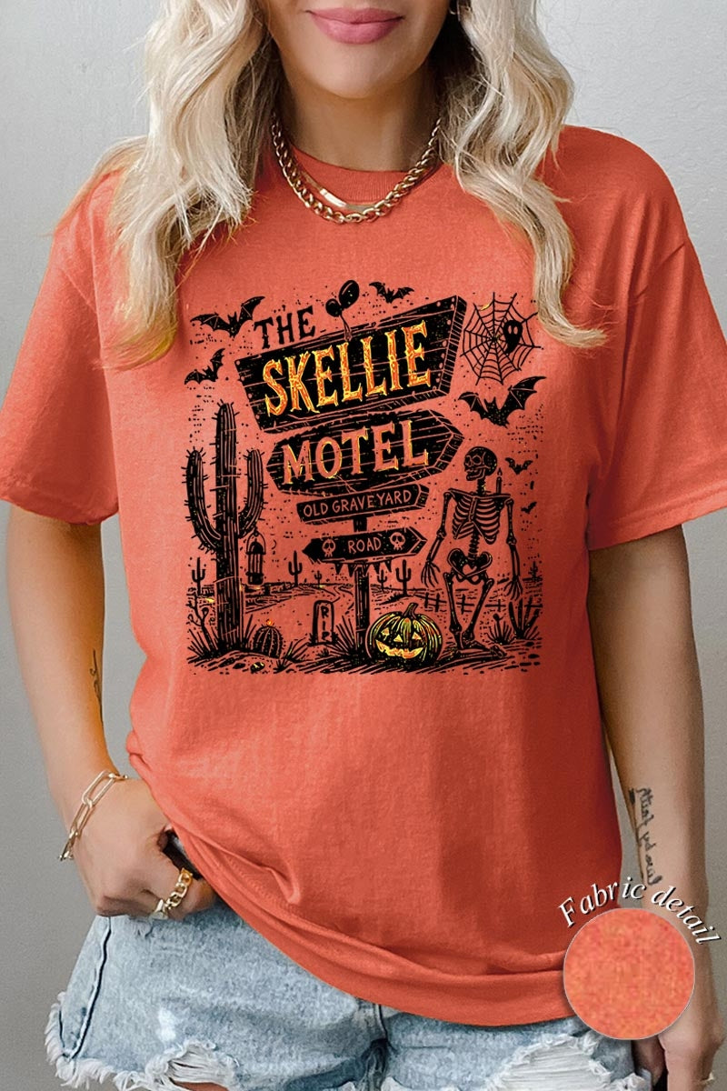5000P-E3108 Skellie Motel Halloween Plus Heavy Cotton Tee $12.75