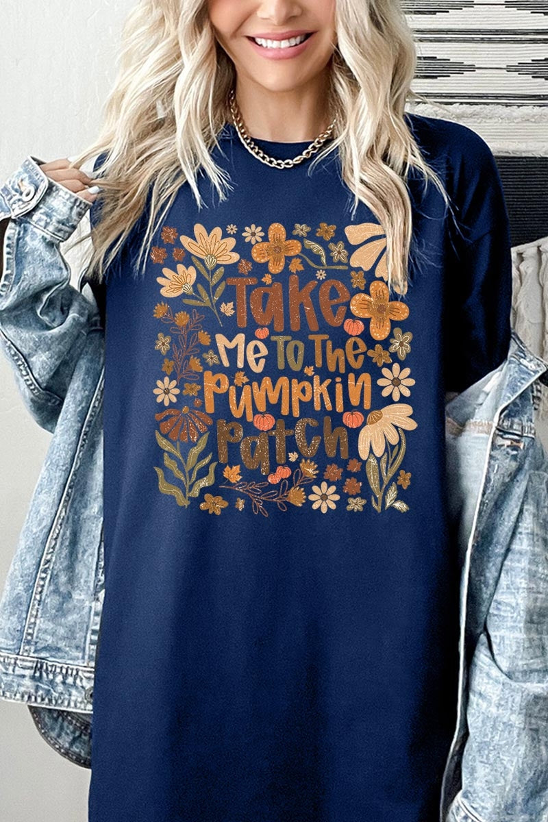 5000P-E3136 Take Me To The Pumpkin Patch Plus Heavy Cotton Tee $12.75