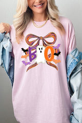 5000P-E3120 Boo Brushstroke Bow Graphic Plus Heavy Cotton Tee $12.75
