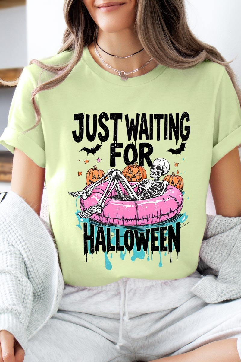 US3001-E3138 Just Waiting For Halloween Graphic Tee $12.5