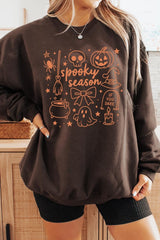 UL180P-E3141 Halloween Doodle Graphic Plus Sweatshirt $25