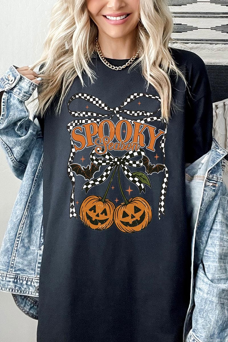 5000-E3085 Pumpkin Cherries Graphic Heavy Cotton Tee $9