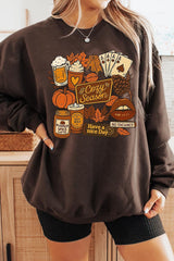 UL180P-E3119 Retro Fall Collage Graphic Plus Sweatshirt $25