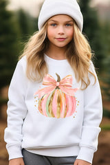 UL180B-E3083Z Brushstroke Pumpkin Kids Graphic Sweatshirt $20