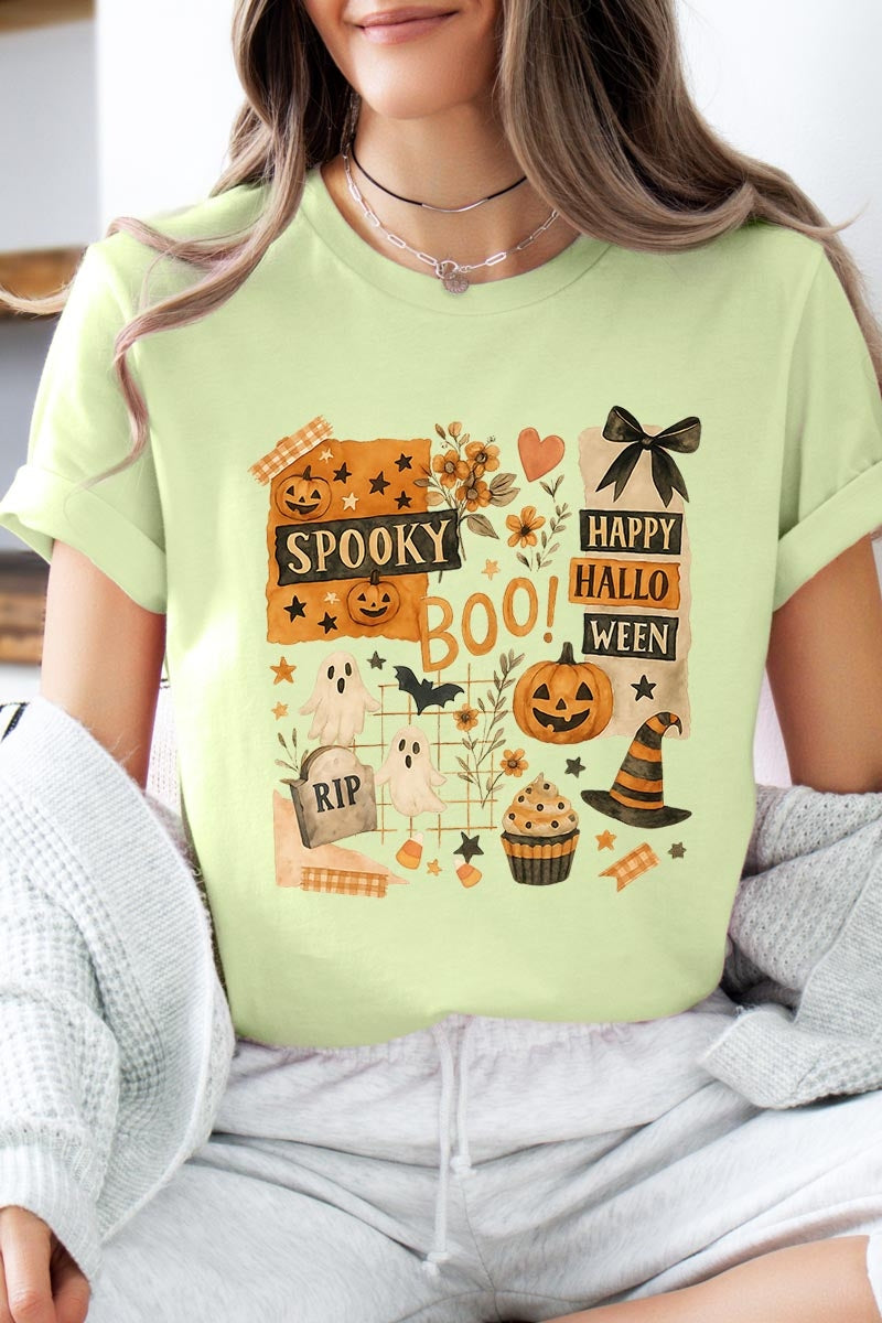 US3001-E3084 Halloween collage Graphic Tee $12.5