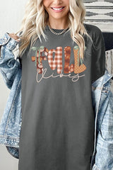 5000P-E3071 Fall Vibes Rustic Graphic Plus Heavy Cotton Tee $12.75