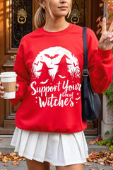 UL180P-E3161 Local Witches Halloween Graphic Plus Sweatshirt $25