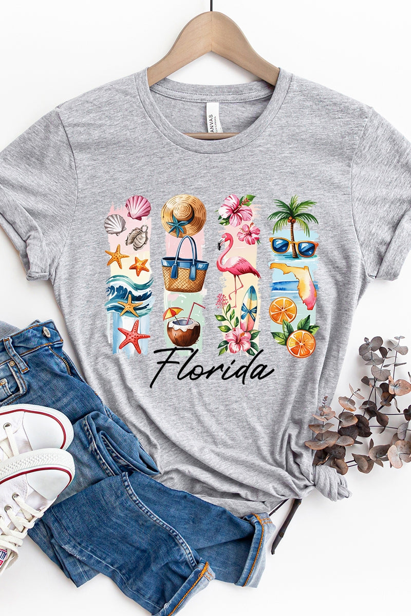 US3001P-E3061FL Florida State Brushstroke Graphic Plus Tee $16