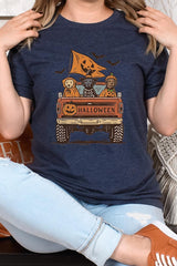 US3001-E3150 Halloween Truck Dogs Graphic Tee $12.5