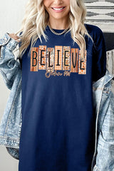 5000-E3167 Believe Fall Christian Graphic Heavy Cotton Tee $9