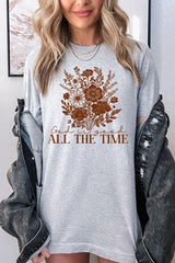 US3001-E3116 God Is Good Floral Graphic Tee $12.5