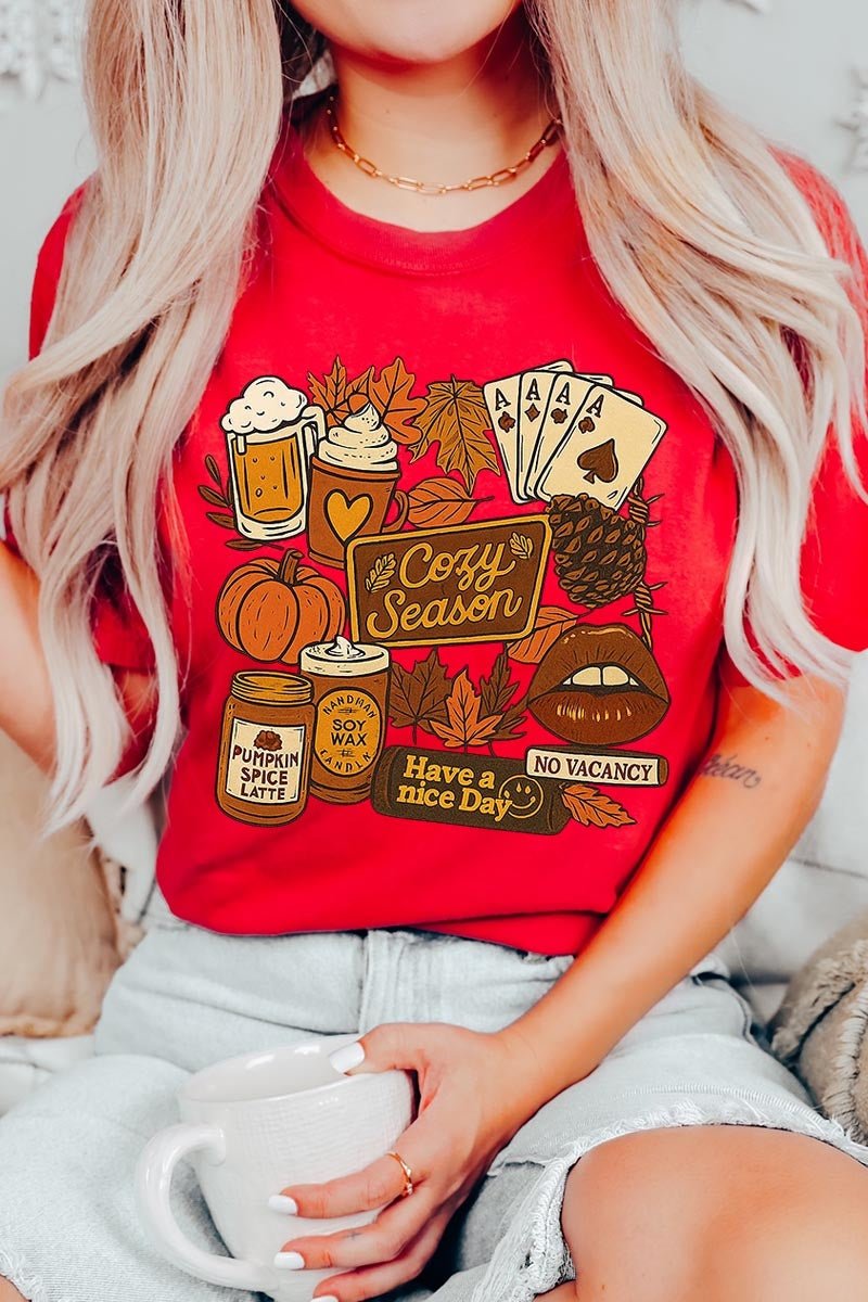US3001P-E3119 Retro Fall Collage Graphic Plus Tee $16