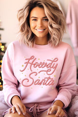 UL180-E3199 Howdy Santa Graphic Sweatshirt $20