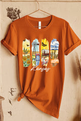 US3001-E3061KS Kansas State Brushstroke Graphic Tee $12.5