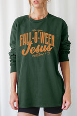 UL240P-E3143 Are You Fall O Ween Jesus Plus Long Sleeve Tee $17