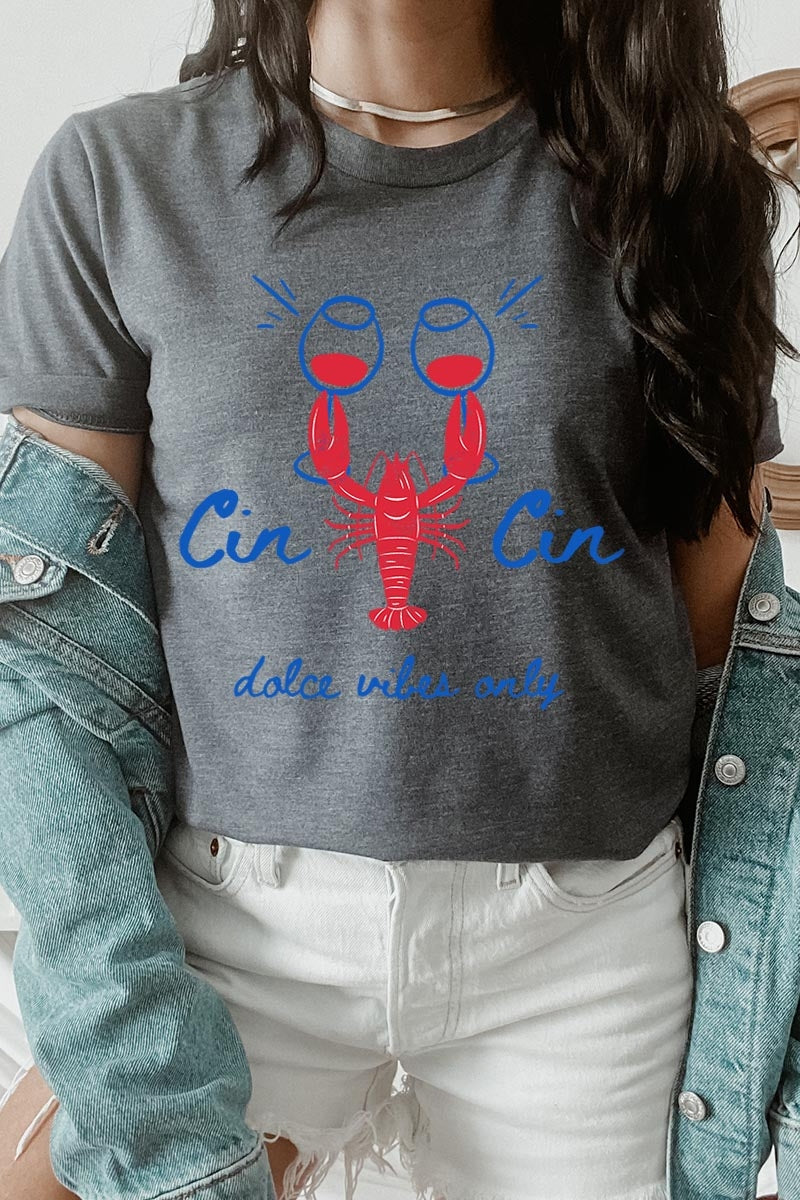 US3001-E3069 Cin Cin Lobster Celebration Graphic Tee $12.5