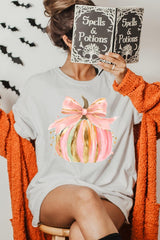 US3001P-E3083 Brushstroke Pumpkin Graphic Plus Tee $16