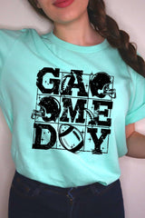 US3001P-E3073 Distressed Game Day Graphic Plus Tee $16