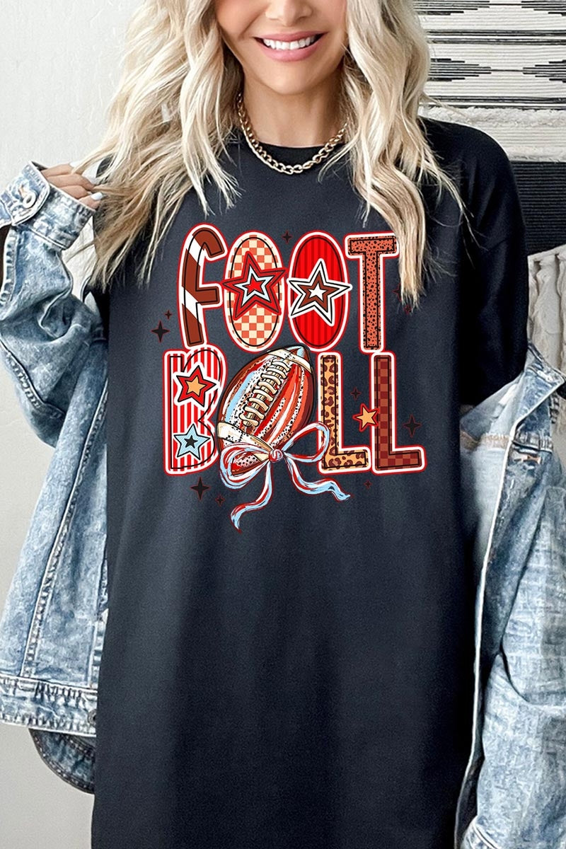 5000-E3053 Brushstroke Football Graphic Heavy Cotton Tee $9