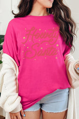 5000P-E3199 Howdy Santa Graphic Plus Heavy Cotton Tee $12.75