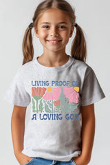 US3001Y-E3066Z Living Proof of a Loving God Kids Graphic Tee $11