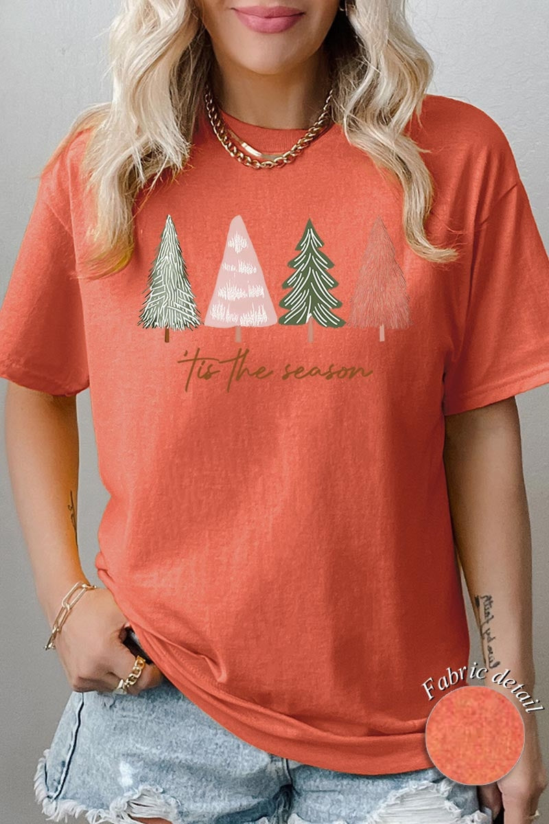 5000-E3218 Rustic Christmas Trees Graphic Heavy Cotton Tee $9