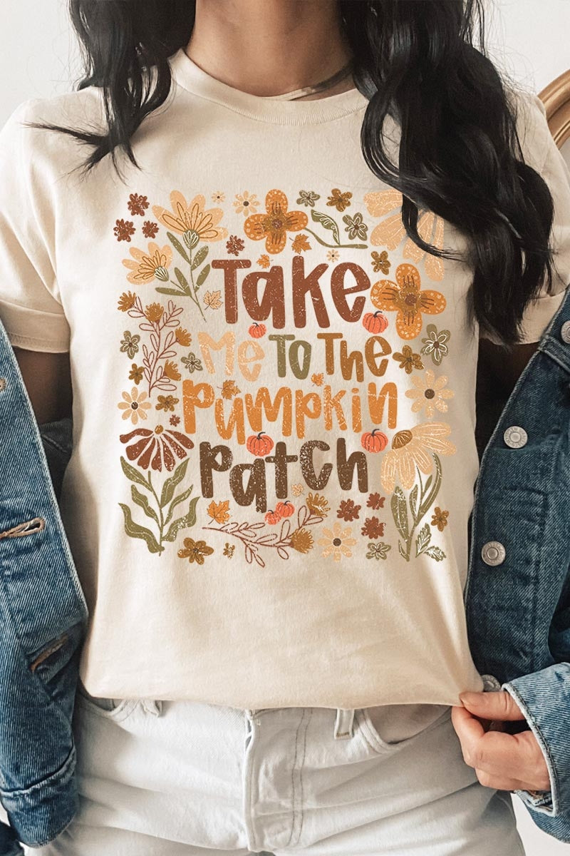 US3001P-E3136 Take Me To The Pumpkin Patch Graphic Plus Tee $16