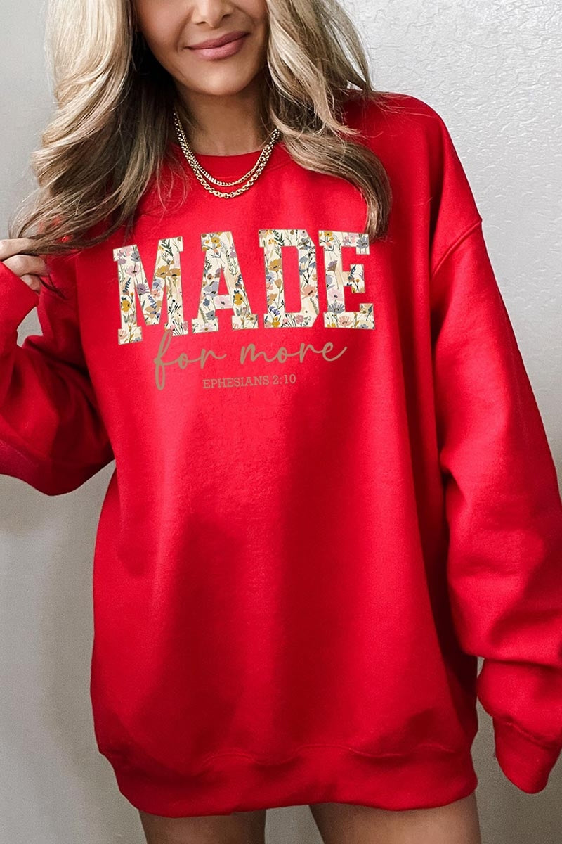 UL180-E3068 Made for More Faith Graphic Sweatshirt $20